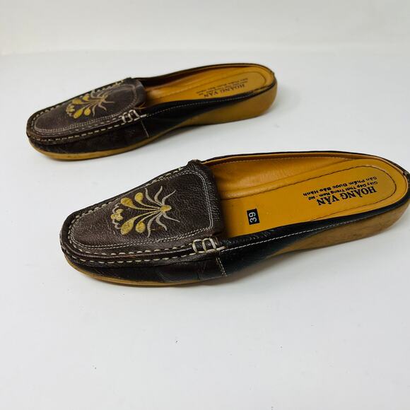 Van Hoang Custom Shoe Mules Slip On Casual Brown - 39 - Picture 2 of 7